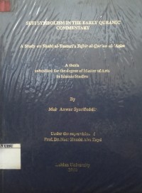 Sufi Symbolism In The Early Quranic Commentary : a study on Shahl al-Tustari's Tafsir al-Qur'an al-Azim