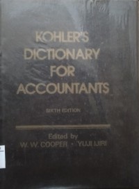 Kohler's Dictionary For Accountants, Ed 6